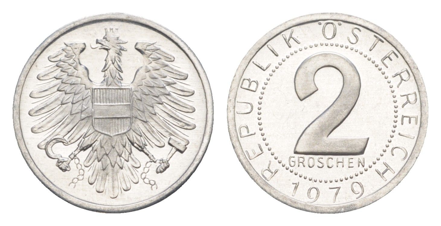 Австрия 2 гроша 1979 KM 2876 алюминий PROOF 4564-917