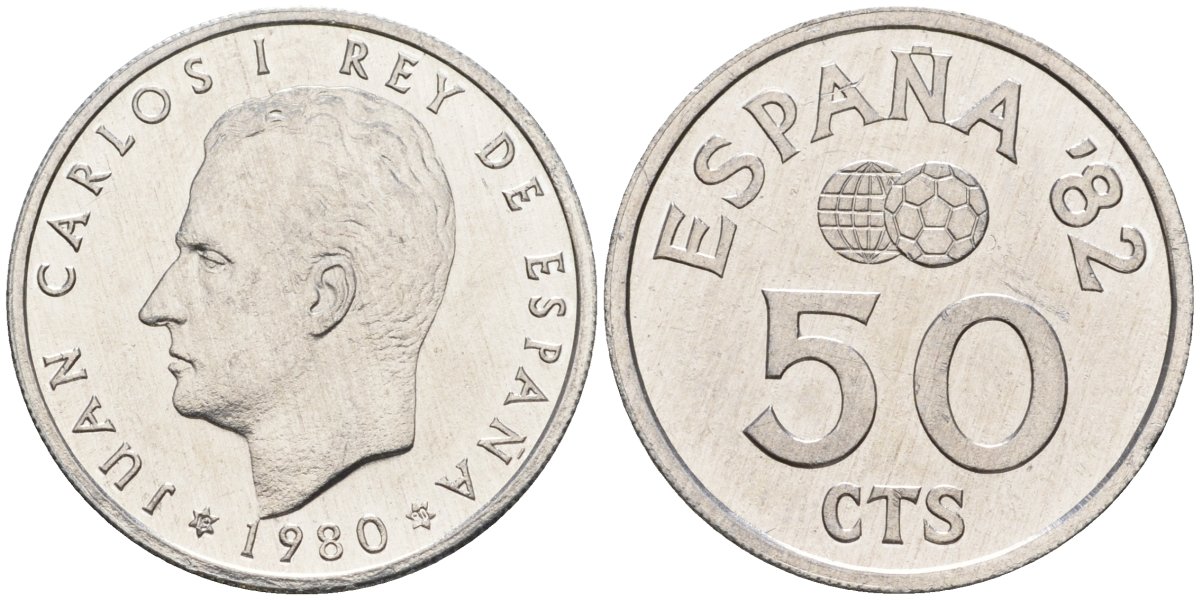 Испания 50 сентимо 1980 Хуан Карлос I (1975-2014) KM 815 алюминий 4391-124