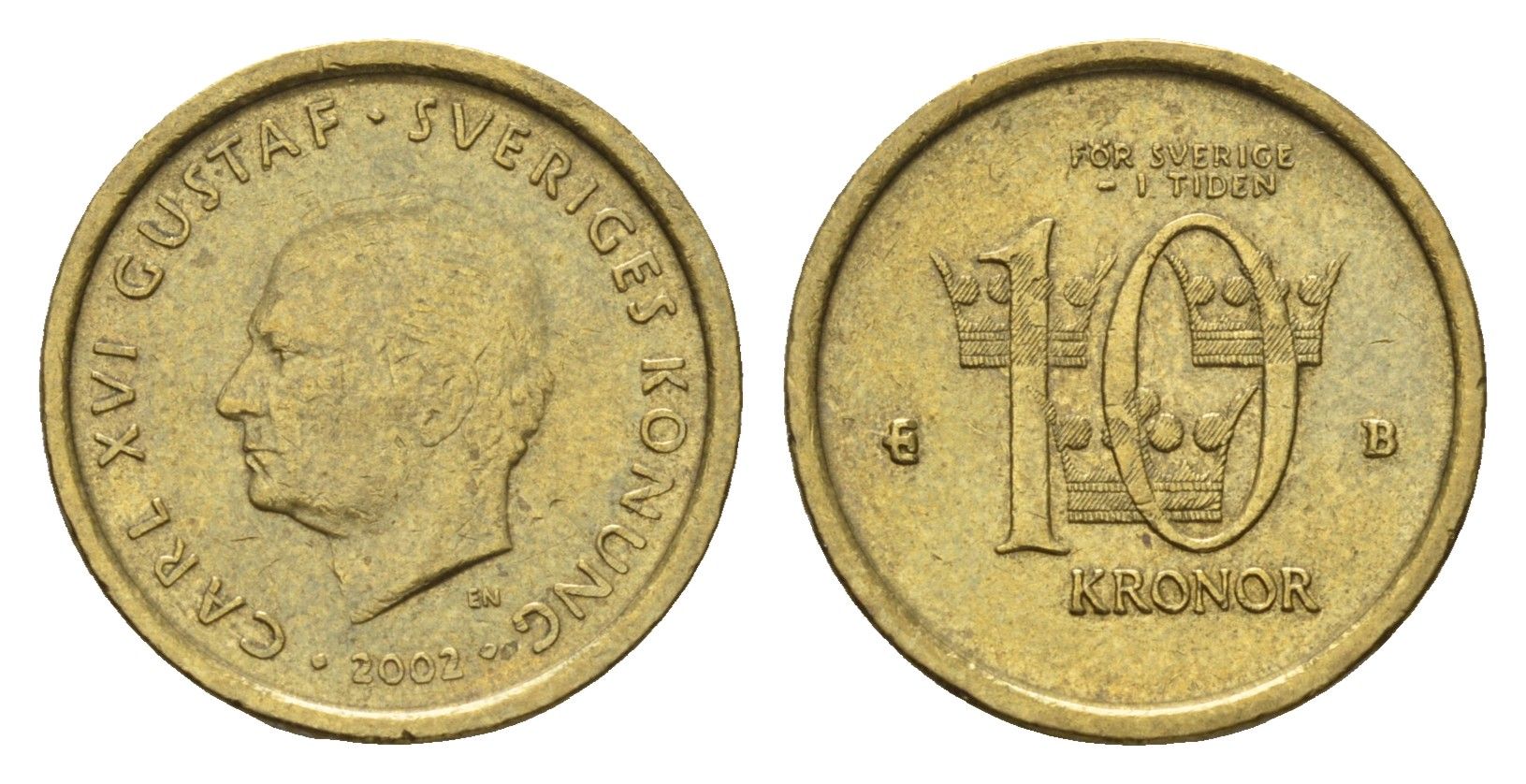 Швеция 10 крон 2002 Карл XVI Густав (1973-) KM 895 нордик 4642-554