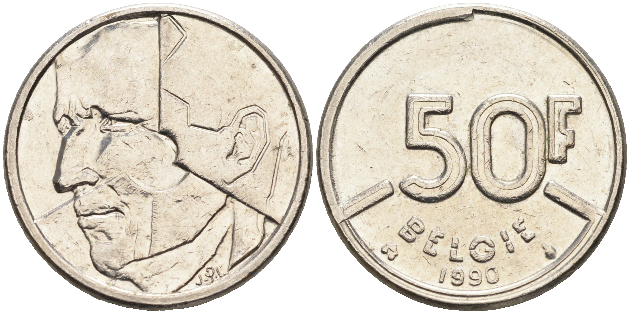 Бельгия 50 франков 1990 Belgie, Бодуэн I (1948-1993) KM 169 никель    4177-127