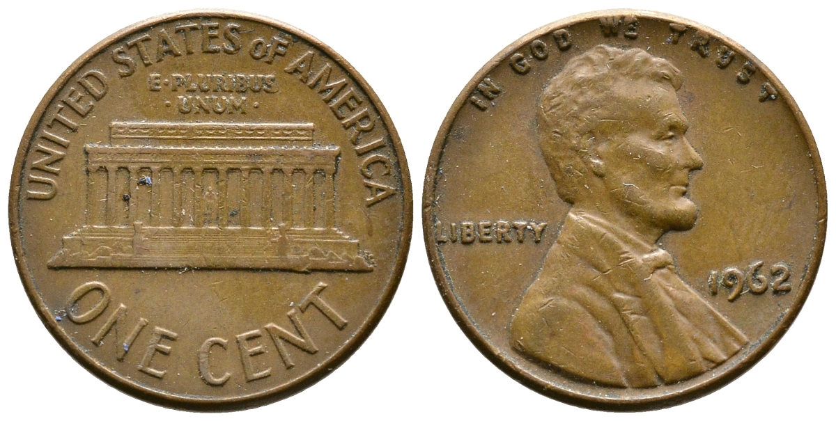 США 1 ЦЕНТ 1962 ЛИНКОЛЬН KM 201 медь цинк 93-1226