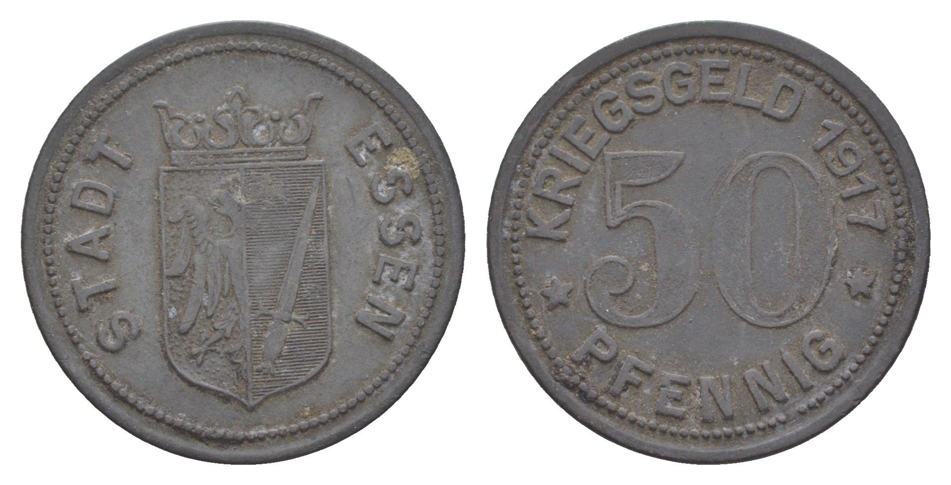 Эссен 50 пфеннигов 1917 Funck 123.1 цинк 4637-1211