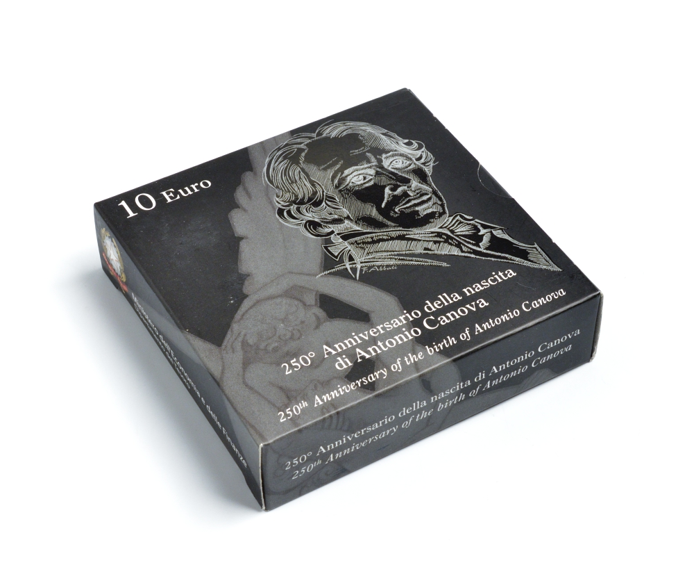 Италия 10 евро 2007 250 лет со дня рождения скульптора Антонио Кановы KM 296 серебро PROOF 3-6-2-35