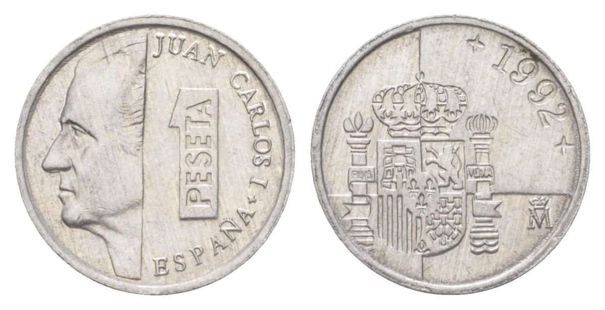 Испания 1 песета 1992 KM 832 алюминий 4627-924