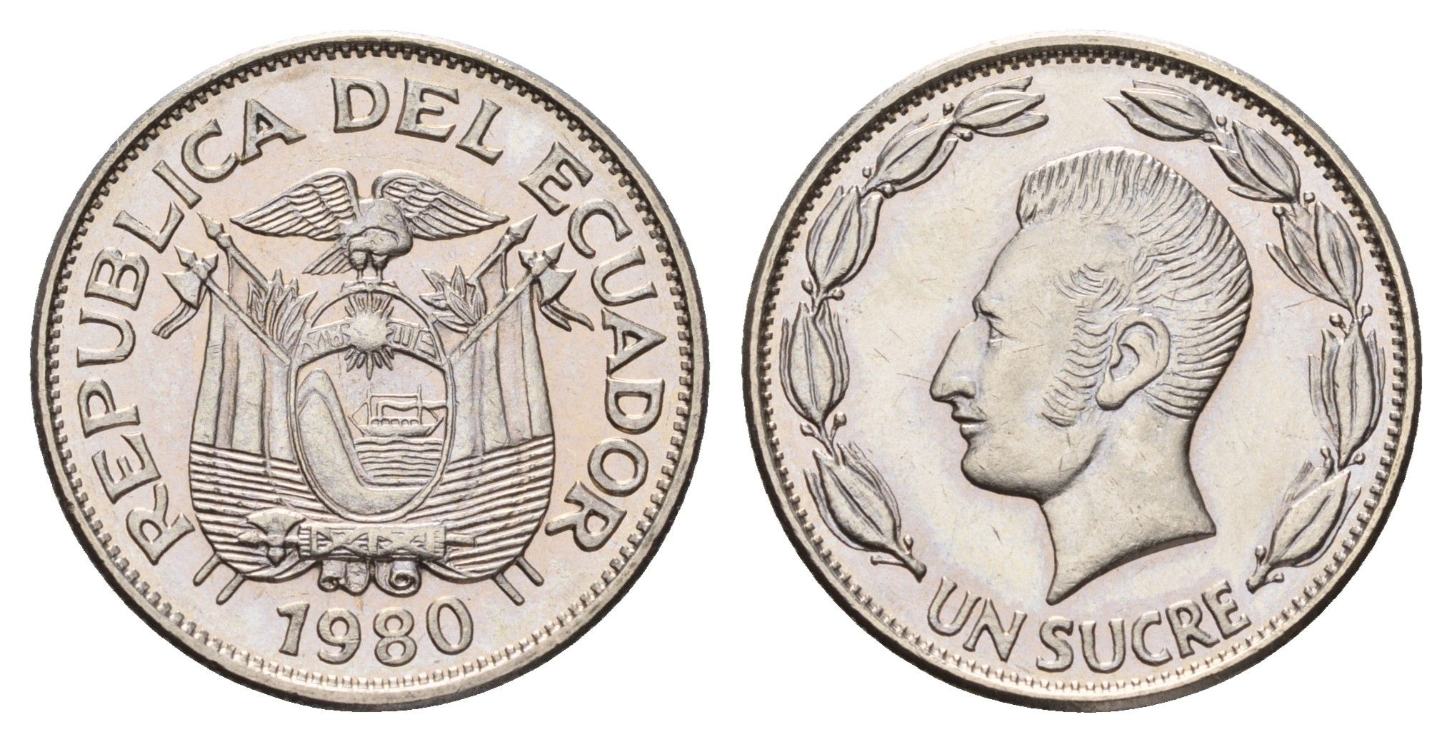 Эквадор 1 сукре 1980 KM 78b сталь плакированная никелем UNC 4675-513