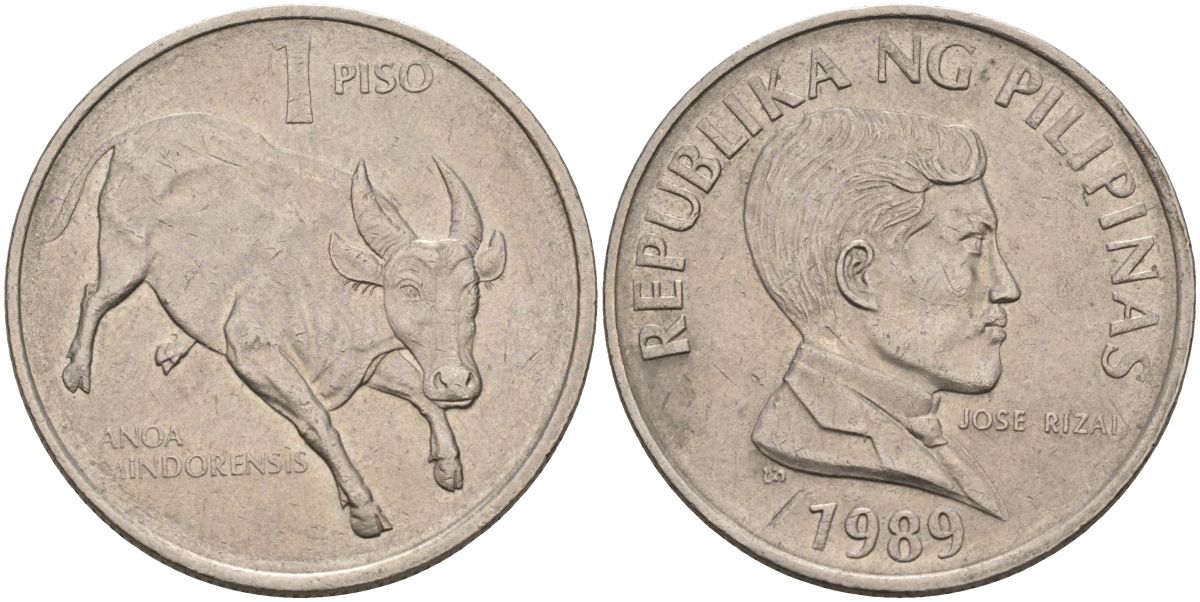 Филиппины 1 писо 1989 Хосе Рицаль KM 143.1 медно-никель 4593-1015