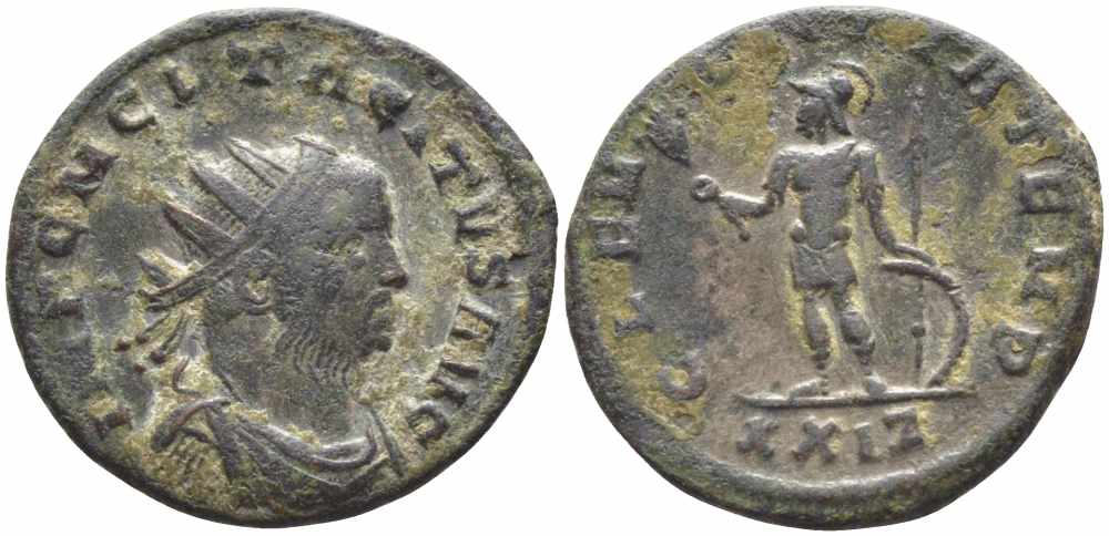 Римская Империя аврелианиан 275 Тацит CLEMENTIA TEMP Рим Good Very fine RIC 83 бронза 1073-16-33