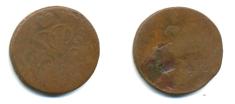 РОССИЯ 1 КОПЕЙКА 1759 медь 61-515