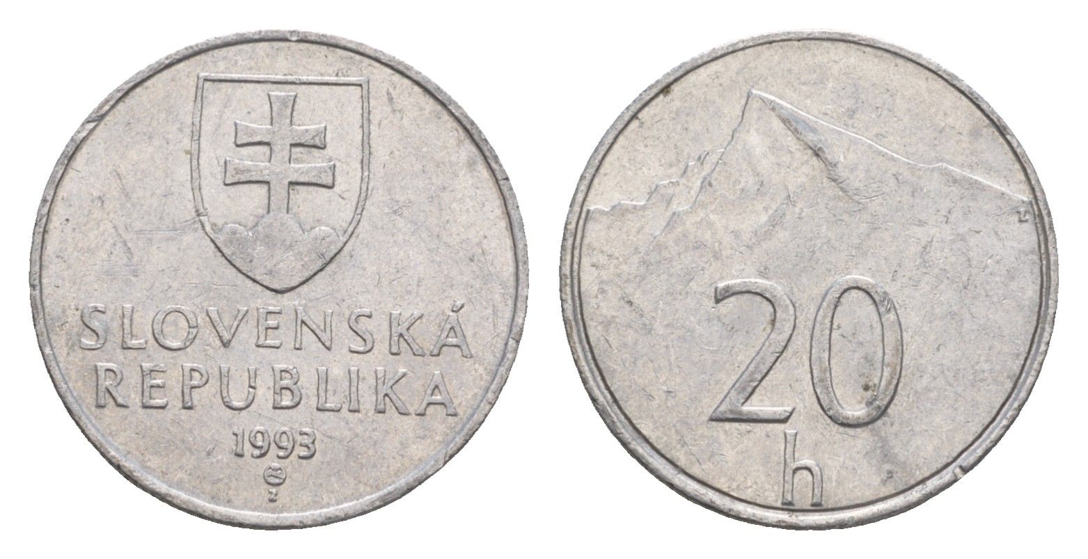 Словакия 20 геллеров 1993 KM 18 алюминий 4659-548