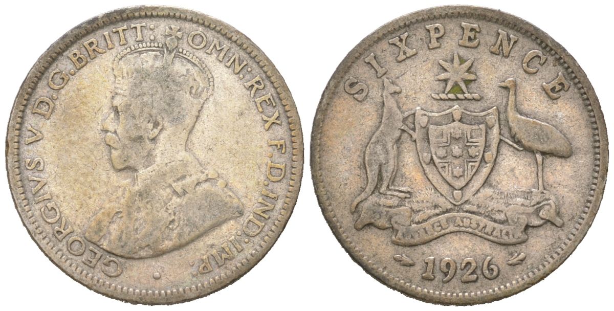Австралия 6 пенсов 1926 Георг V (1910-1936) KM 25 серебро 4611-544