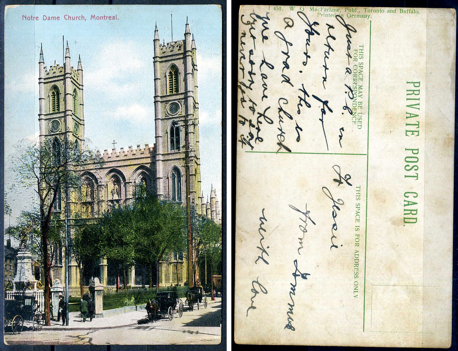 Германия private post card - приватная почтовая карточка Нотр-Дам де Пари 2193-81