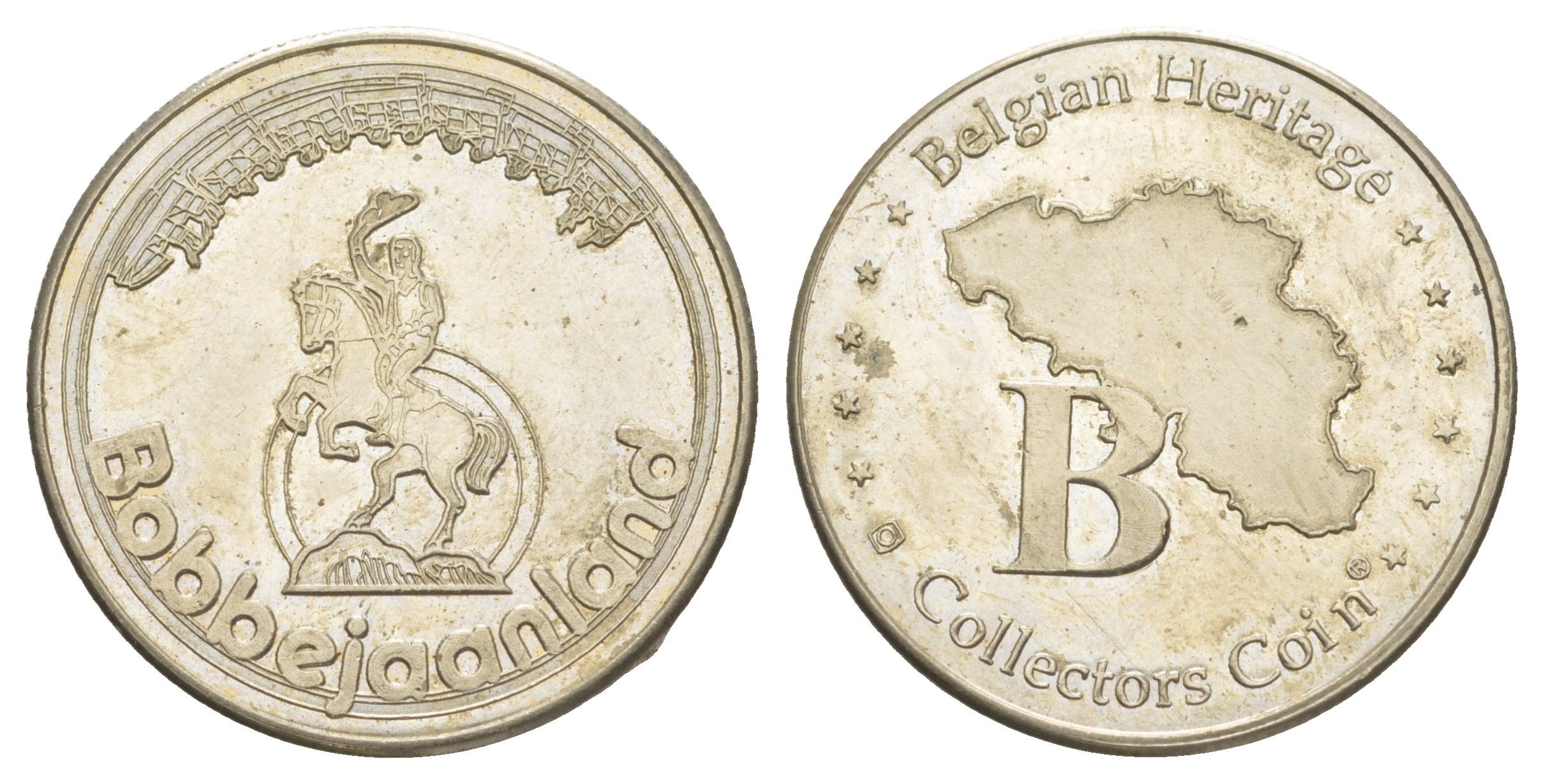 Бельгия медаль из серии Бельгийское наследие - Боббеян Схупен ND диаметр 31 мм, вес 12,9 гр белый металл 4645-1112