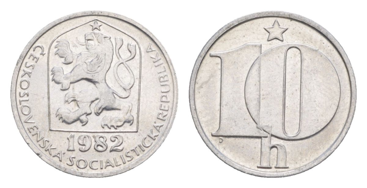Чехословакия 10 геллеров 1982 KM 80 алюминий UNC 4632-453