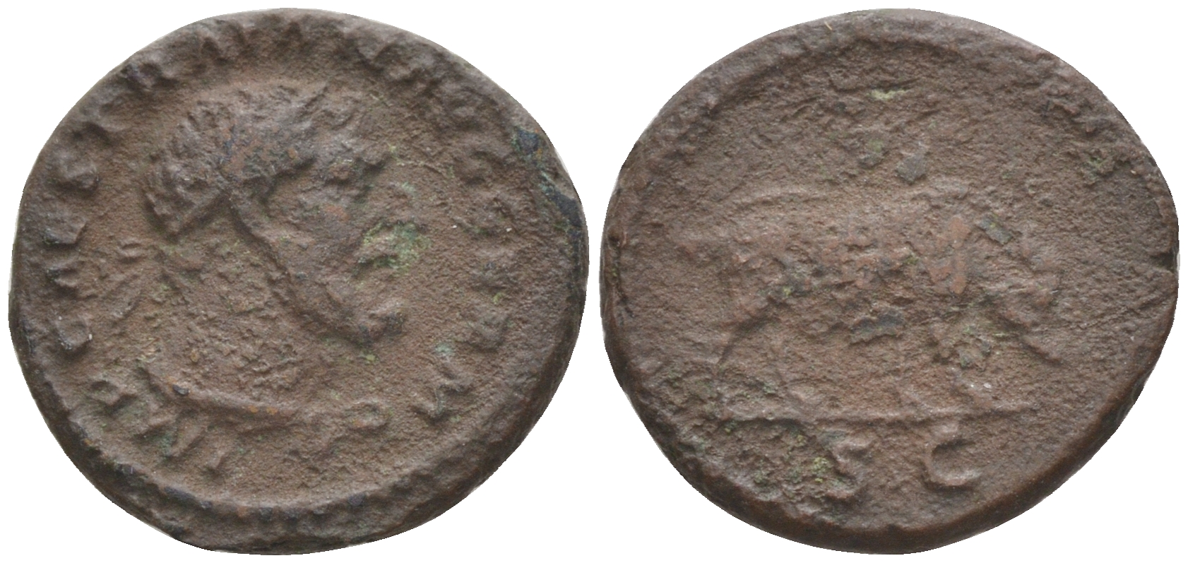 Римская Империя квадранс 81 - 96 Траян, голова Геркулеса, IMP CAES TRAIAN AVG GERM / кабан, SC, Рим (из немецкой коллекции 1-й половины XX века) RIC 702 бронза 1073-15-97