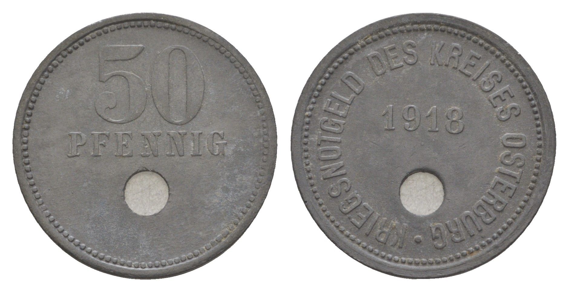 Остербург 50 пфеннигов 1918 Funck 413.1A, Men18 25134.1 цинк 4584-157