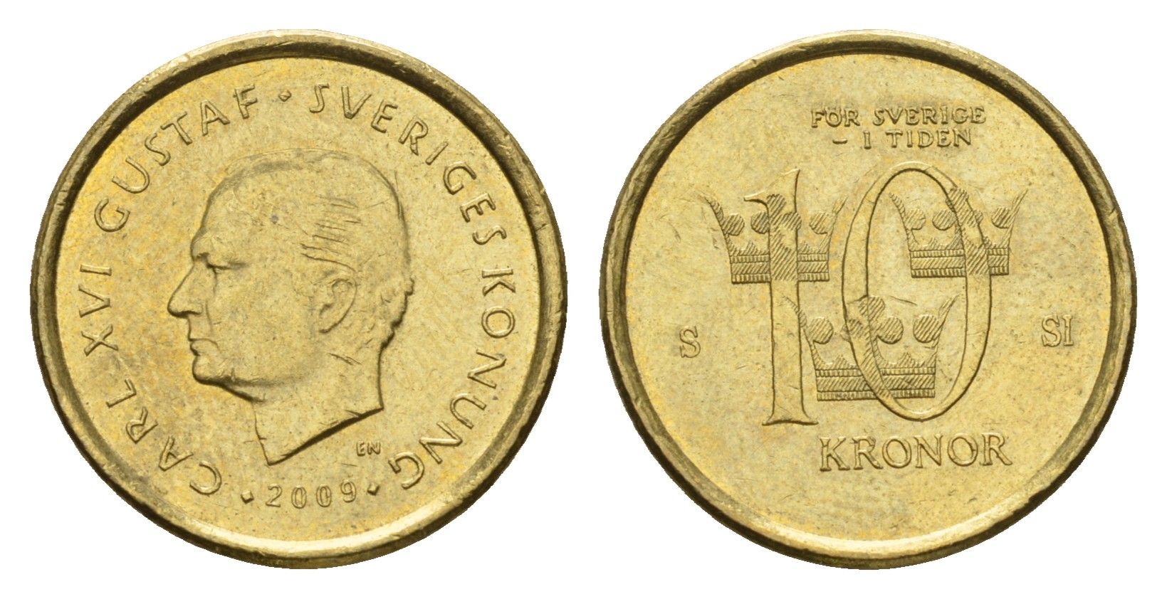 Швеция 10 крон 2009 Карл XVI Густав (1973-) KM 895 нордик 4656-241