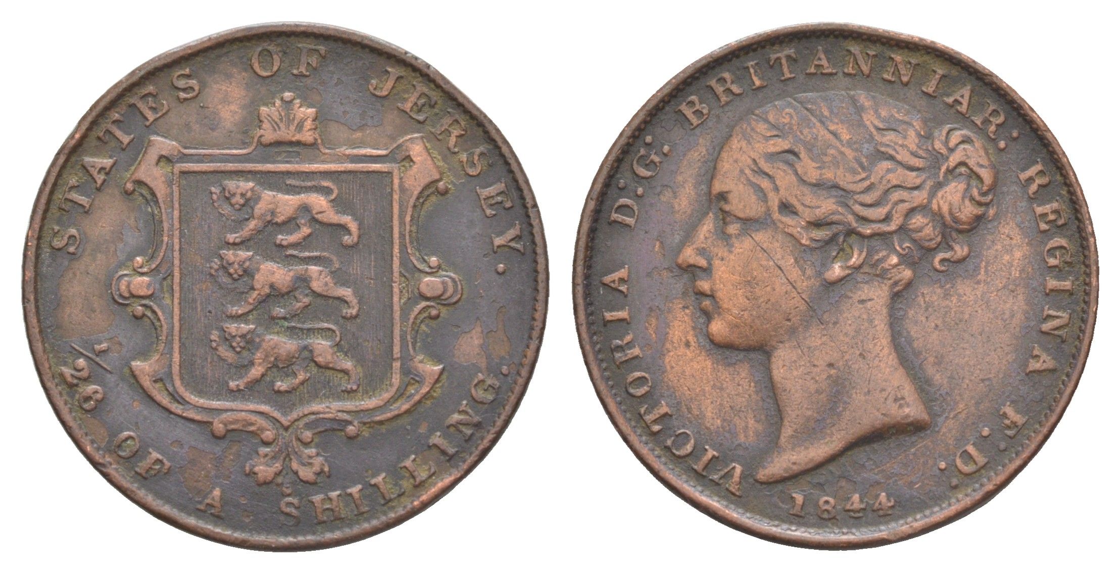 Джерси 1/26 шиллинга 1844 KM 2 медь 4607-126