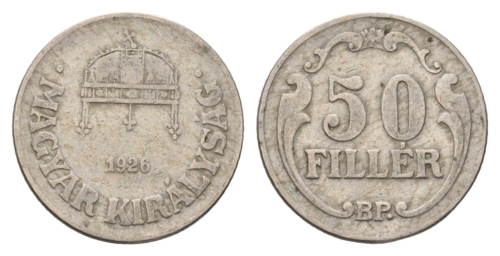 Венгрия 50 филлеров 1926 KM 509 медно-никель 4124-953