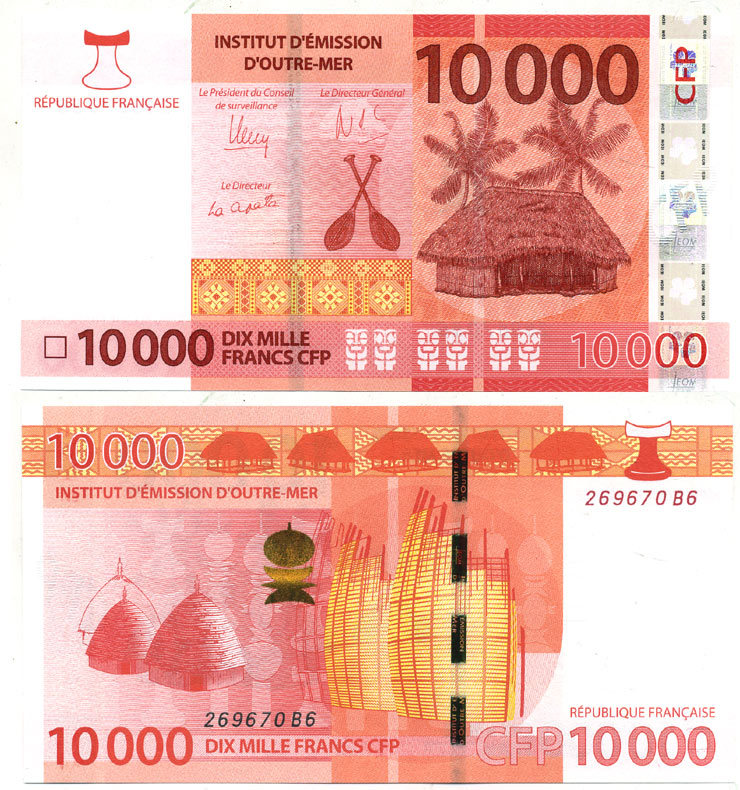 Французские тихоокеанские территории 10000 франков 2014 Pick 8 (1) бумага UNC (пресс) 451-221-3