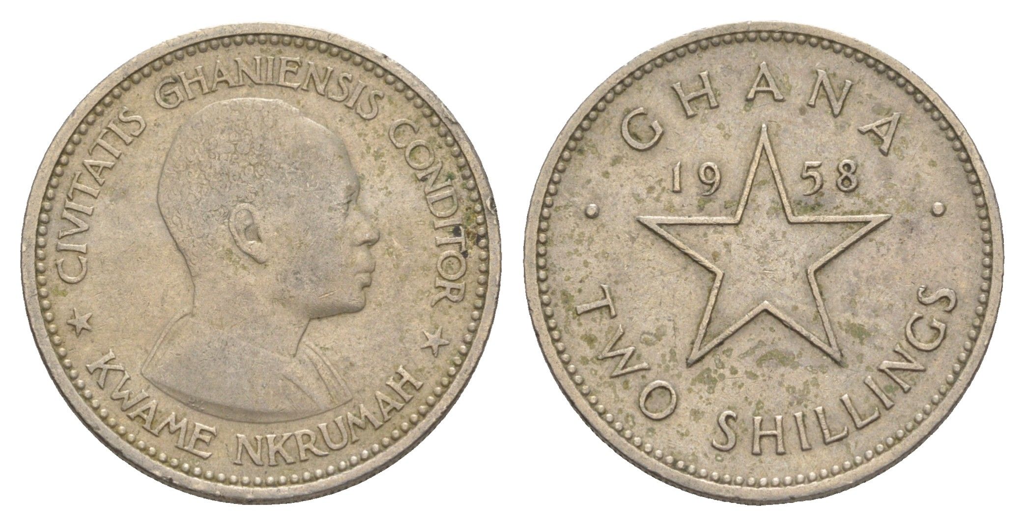 Гана 2 шиллинга 1958 KM 6 медно-никель 4642-125