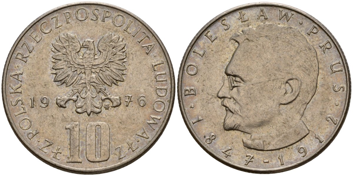 Польша 10 злотых 1976 Адам Мицкевич Y 74 медно-никель 4156-921