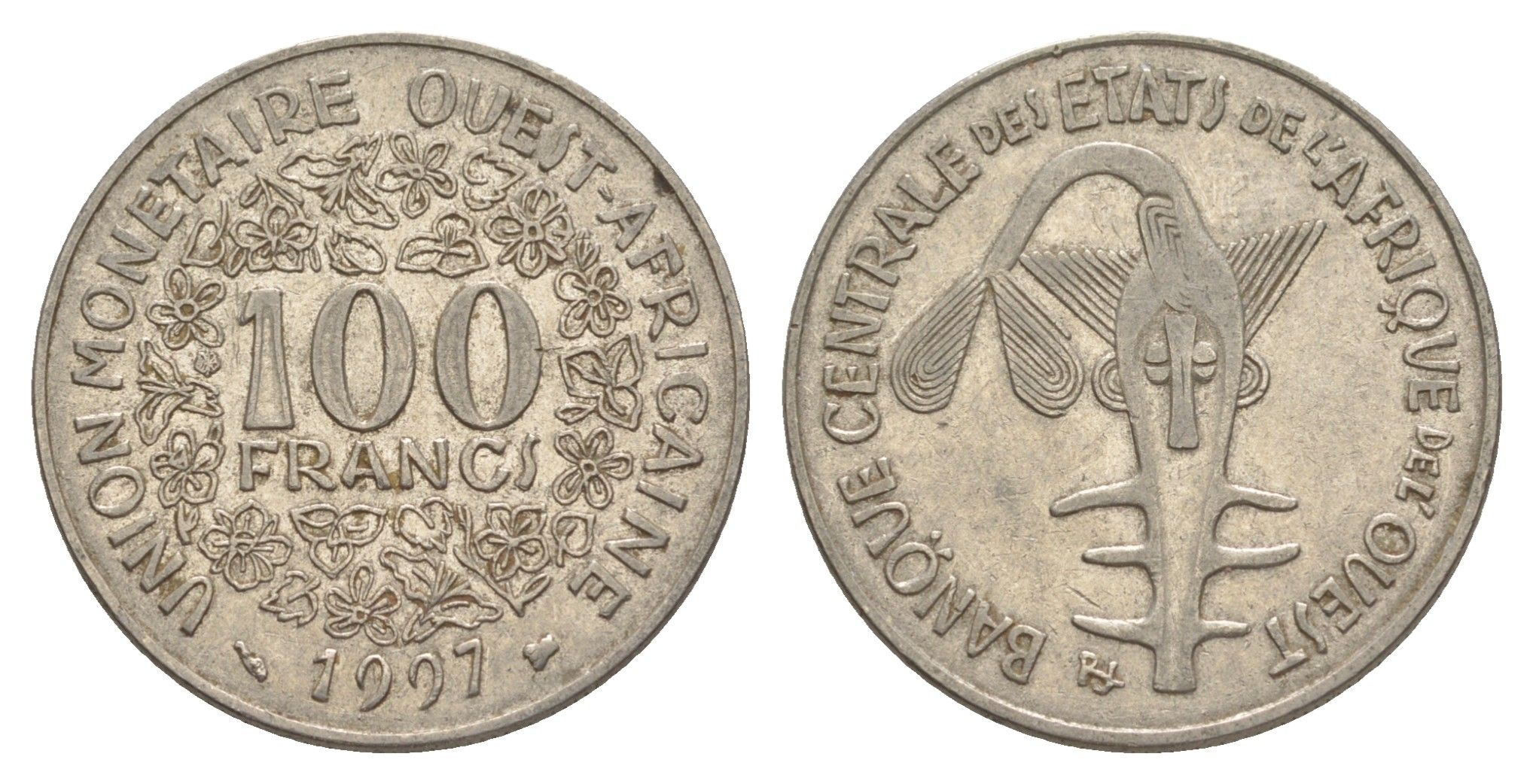Западная Африка (BCEAO) 100 франков 1997 Центральный банк государств Западной Африки KM 4 никель 4642-341