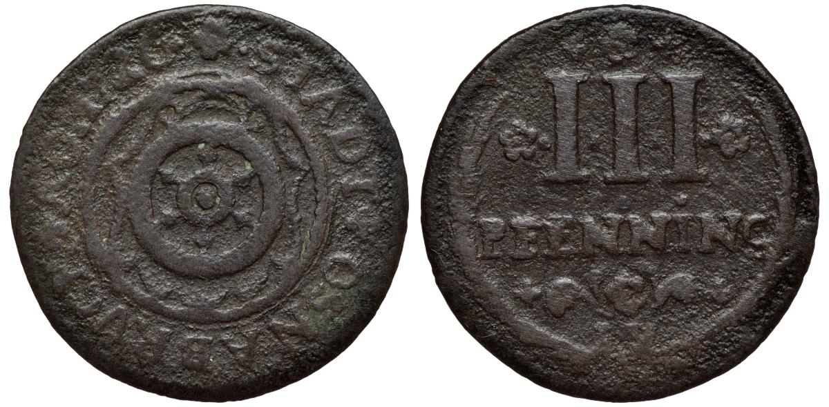 Оснабрюк 3 пфеннига 1726 Kennepohl 481 медь 75-533