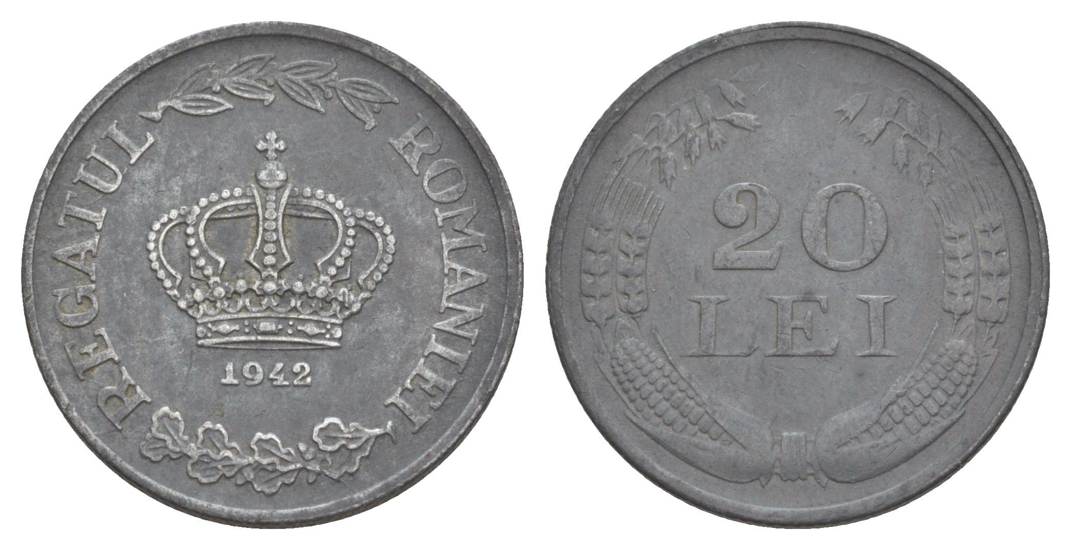 Румыния 20 леев 1942 KM 62 цинк 4635-225