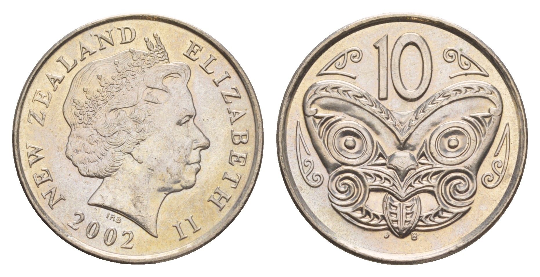 Новая Зеландия 10 центов 2002 KM 117 медно-никель 4182-413