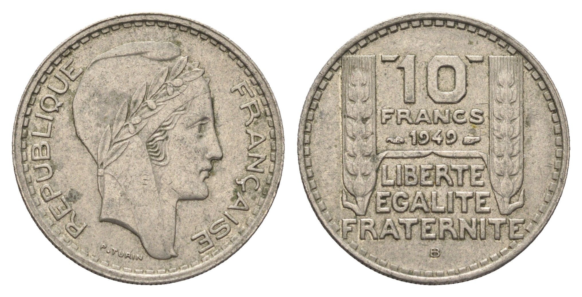 Франция 10 франков 1949 B KM 909.2 медно-никель    4660-251