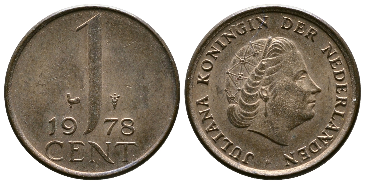 НИДЕРЛАНДЫ 1 ЦЕНТ 1978 ЮЛИАНА KM 180 бронза 75-816