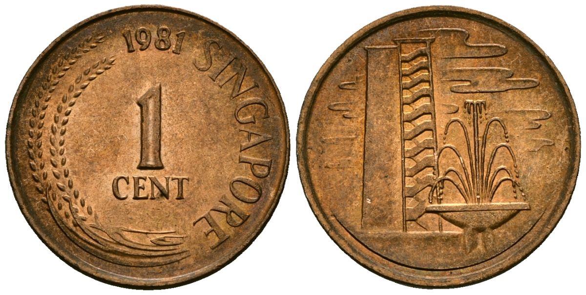 Сингапур 1 цент 1981 KM 1a сталь плакированная медью 4136-758