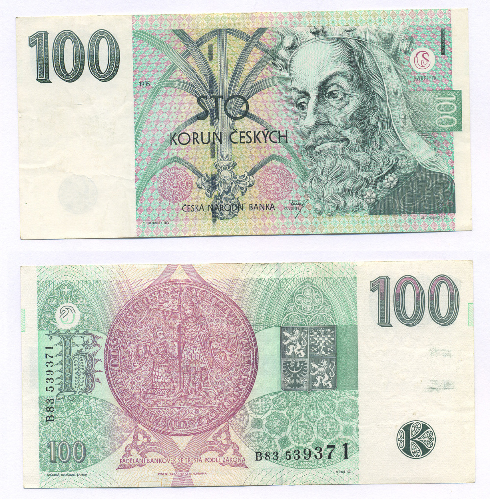 Чехия 100 крон 1995 Карл IV Pick 12 a бумага 7205-38-1