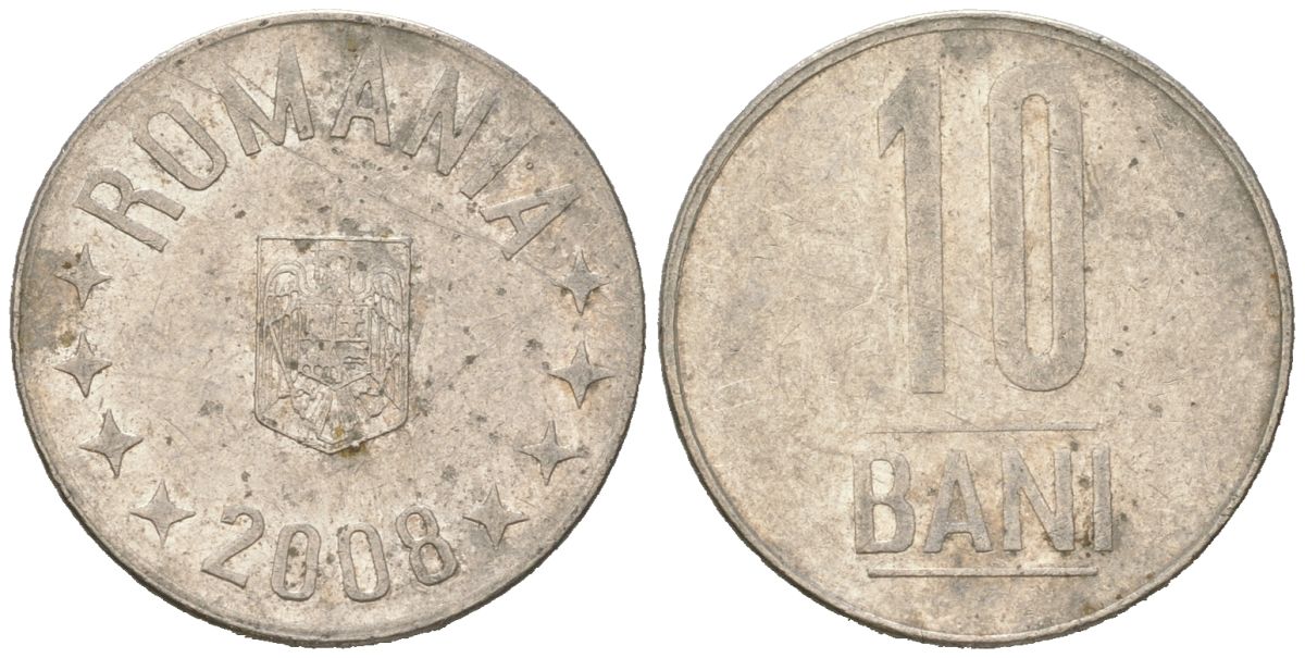 Румыния 10 бань (бани) 2008 KM 191 сталь плакированная никелем 4618-312
