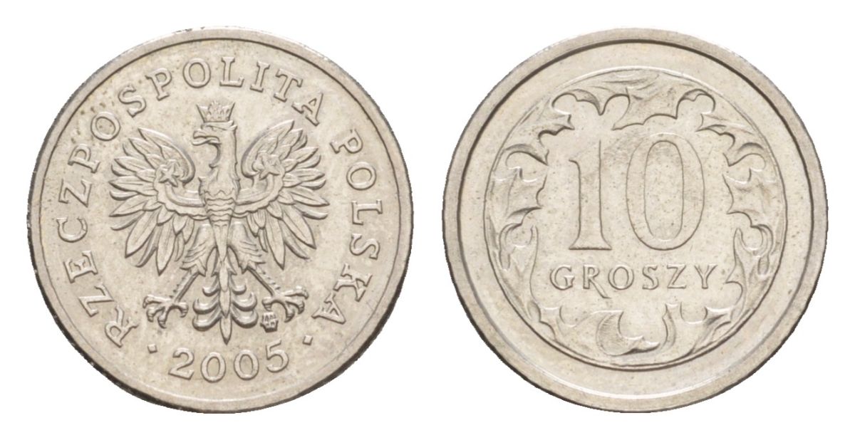 Польша 10 грошей 2005 Y 279 медно-никель 4625-752