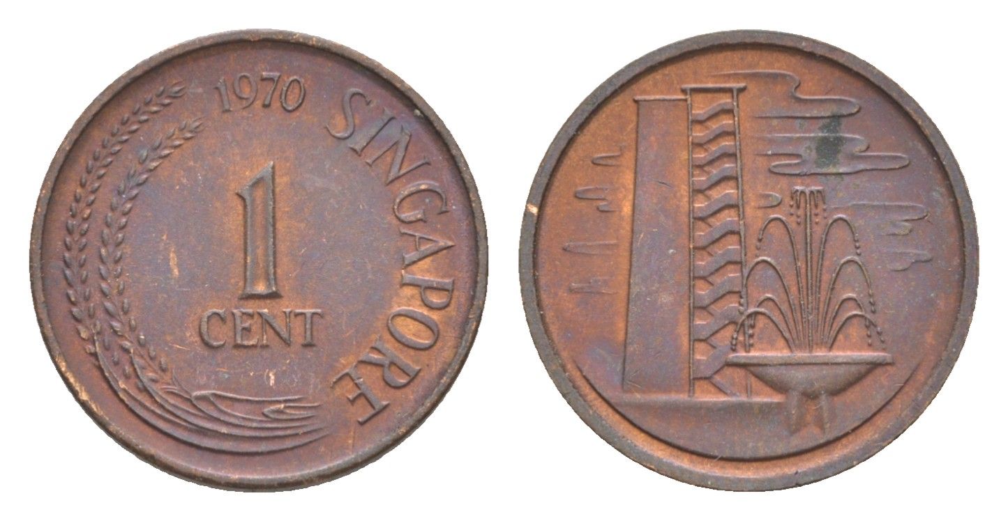 Сингапур 1 цент 1970 KM 1 бронза 4640-611