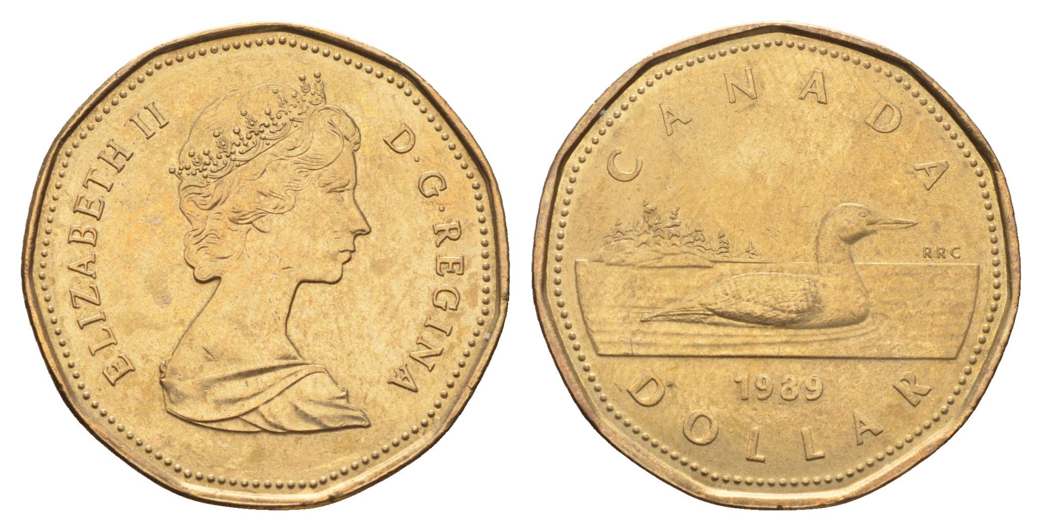 Канада 1 доллар 1989 Елизавета II (1952-2022), утка KM 157 никель плакированная бронзой 4678-1226