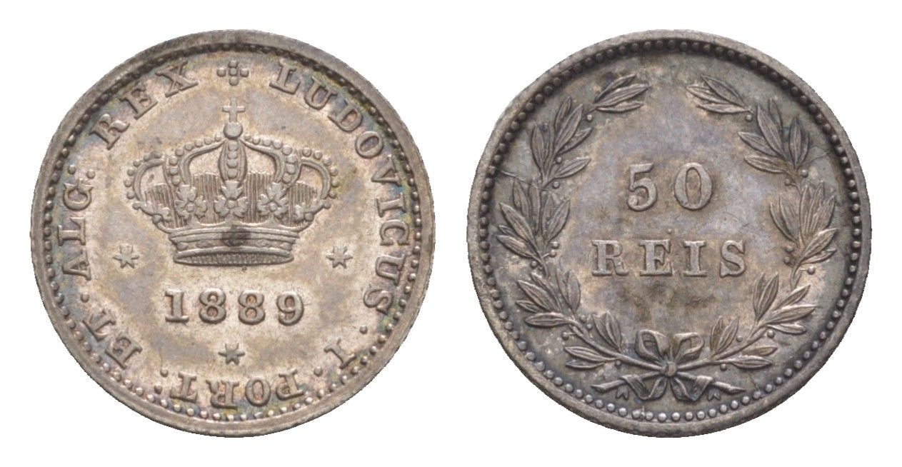 Португалия 50 реалов (рейсов) 1889 Луиш I (1861-1889) KM 506 серебро aUNC 3711-2114