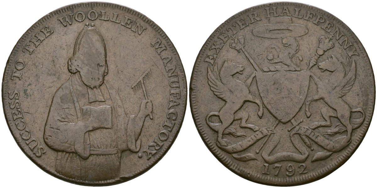 Великобритания, Йоркшир 1/2 пенни 1792 токены Кондера медь 1529-511