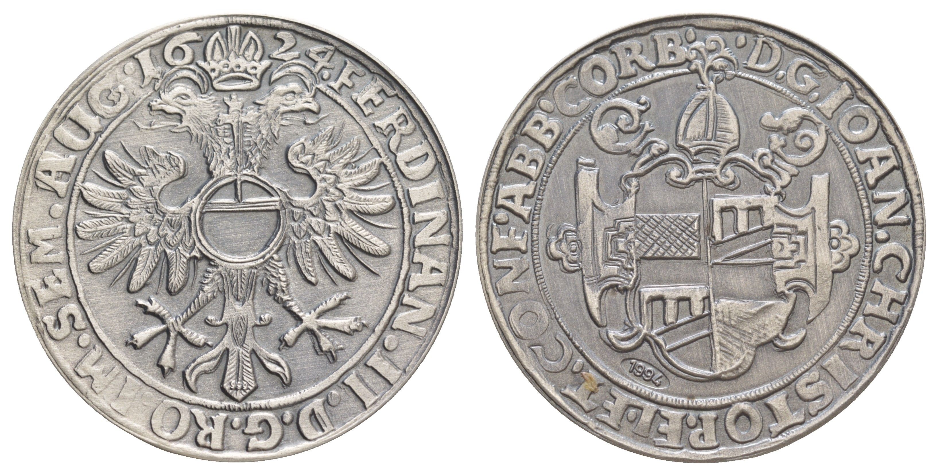 Корвей 1 талер 1624 (1994) новодел серебро UNC 4044-1425