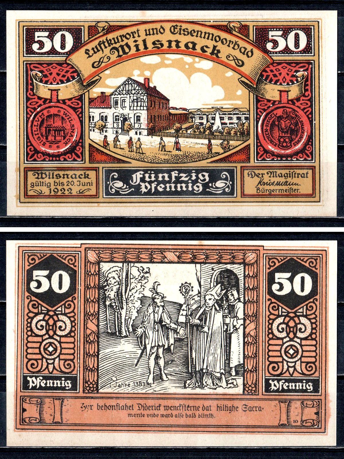 Вильснак (Пруссия, Бранденбург) 50 пфеннигов 1922 2193-49-1-1