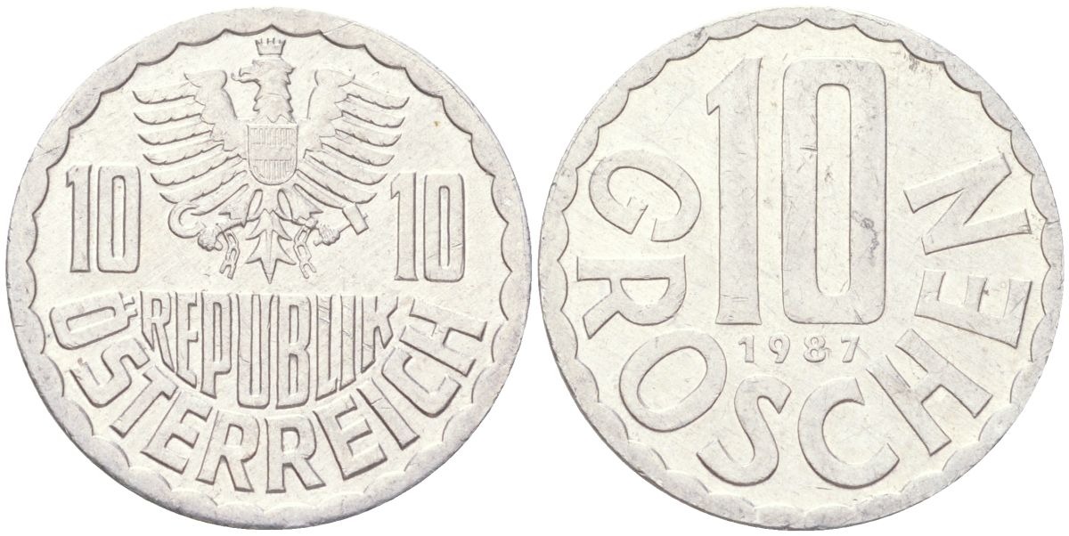 Австрия 10 грошей 1982 KM 2878 алюминий 4613-1163