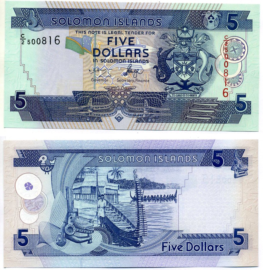 Соломоновы острова 5 долларов 2006 Pick 26(1) бумага UNC (пресс) 7547-5-2-2
