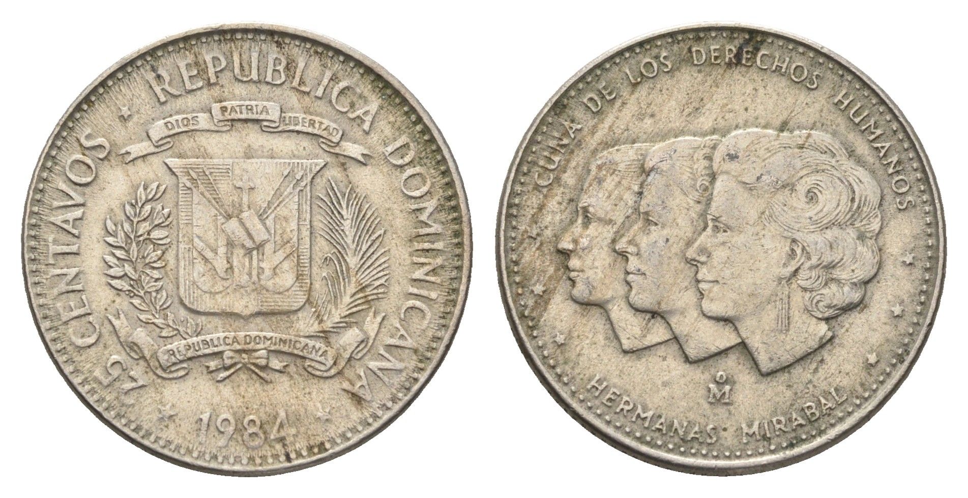 Доминиканская Республика (Доминикана) 25 сентаво 1984 KM 61 медно-никель 4663-856