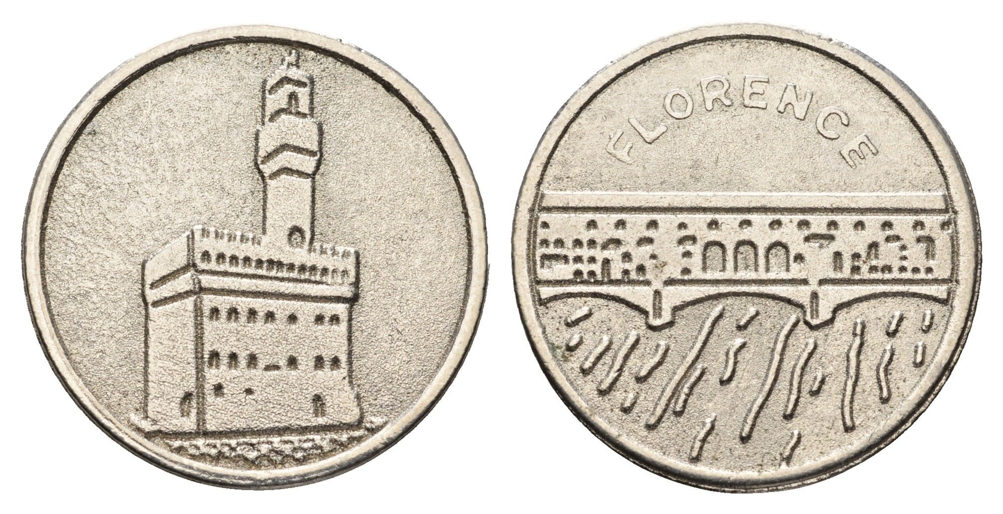 Италия, Флоренция муниципальный жетон Палаццо Веккьо, диаметр 25,5 мм, вес 5,3. гр никель 4670-734