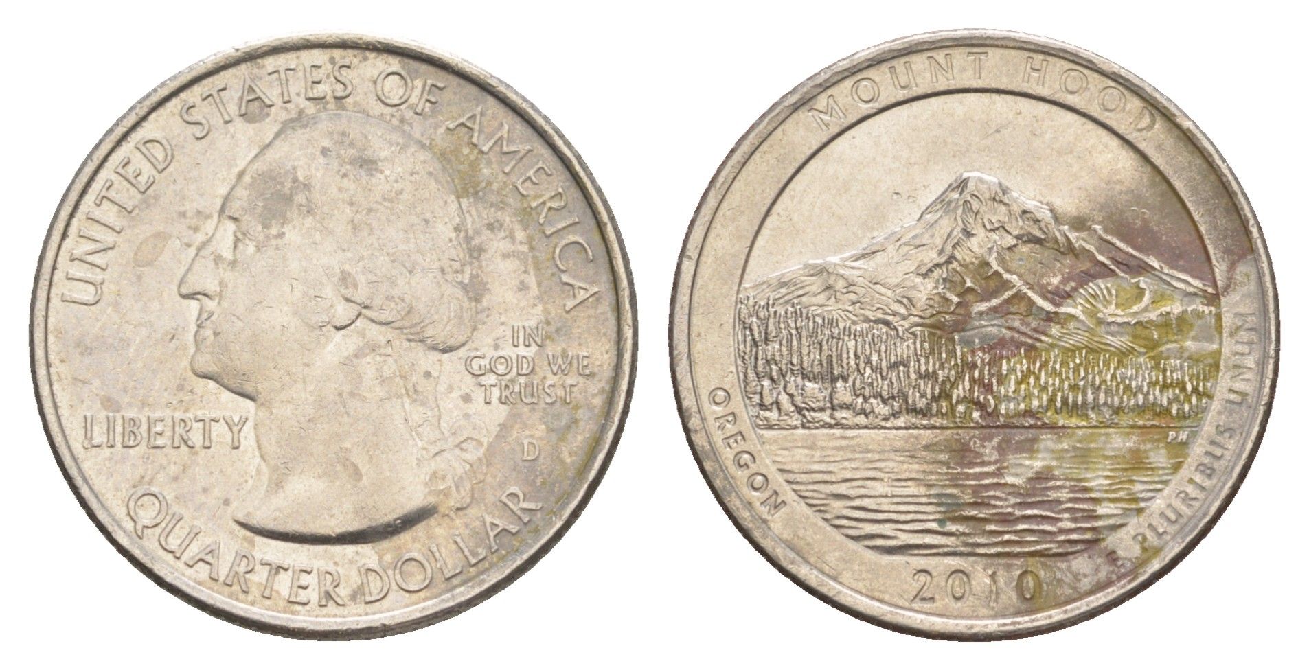 США 25 центов (квотер, 1/4 доллара) 2010 P, Квотеры «Парки США» - Национальный лес Маунд Худ KM 473 медь плакированная медно-никелем 4638-417