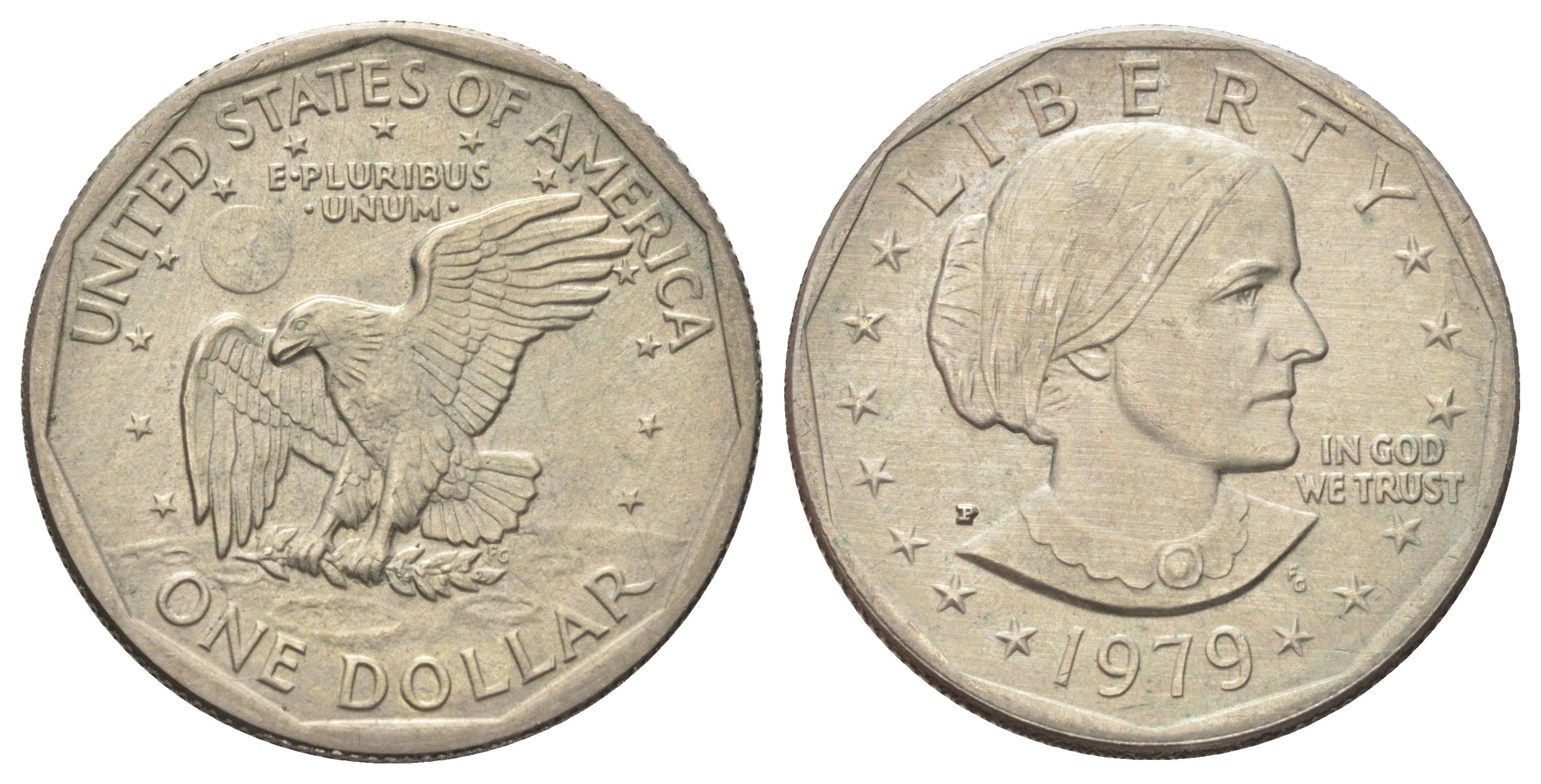 США 1 доллар 1979 P, Сьюзен Энтони KM 207 медь плакированная медно-никелем aUNC 4666-936