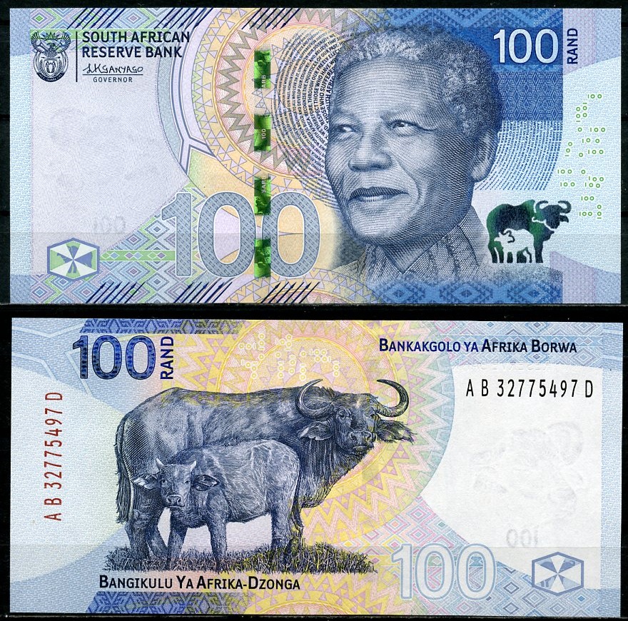 ЮАР 100 рандов ND (2023) Нельсон Мандела, мыс буйволов Pick 151  бумага  UNC (пресс) 448-165-3