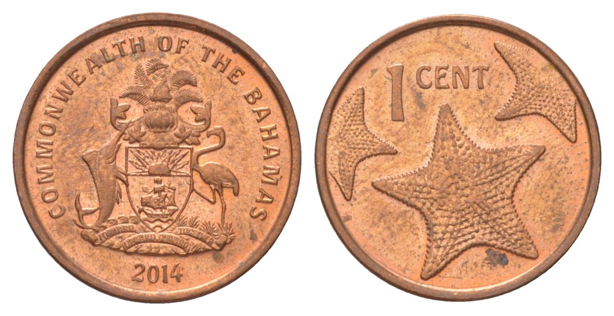 Багамские Острова (Багамы) 1 цент 2014 KM 218.3 сталь плакированная медью UNC 4627-1028