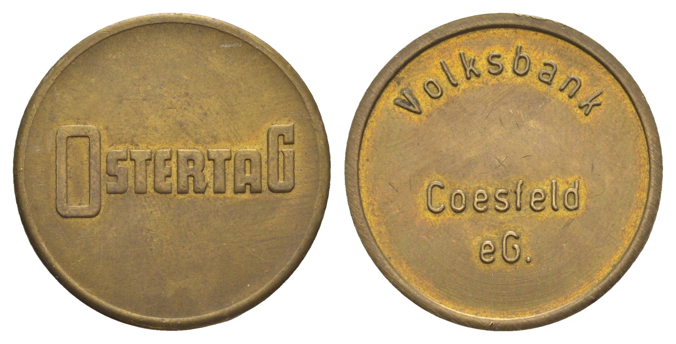 Германия, Косфельд жетон банка "Volksbank" латунь 4638-224